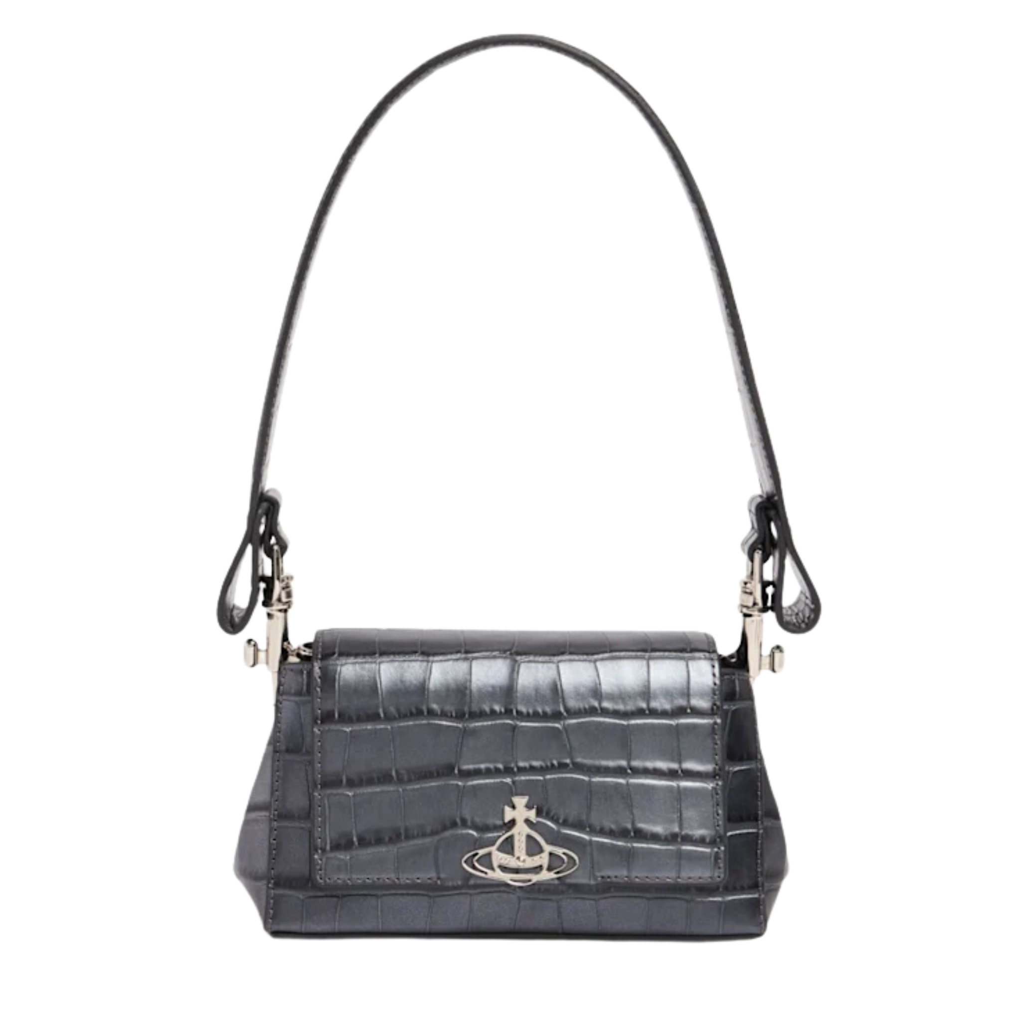 Womens Vivienne Westwood Anthracite Hazel Croc Small Handbag