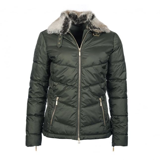 Womens Olive Garvie Quilted Jacket