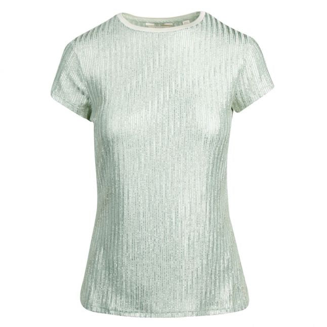 Womens Mint Catrino Metallic Fitted S/s T Shirt