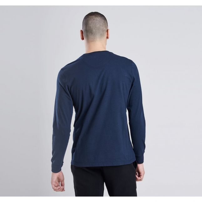 Mens Navy Logo L/s T Shirt