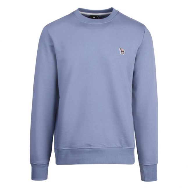 Mens Light Blue Classic Zebra Regular Fit Sweat Top