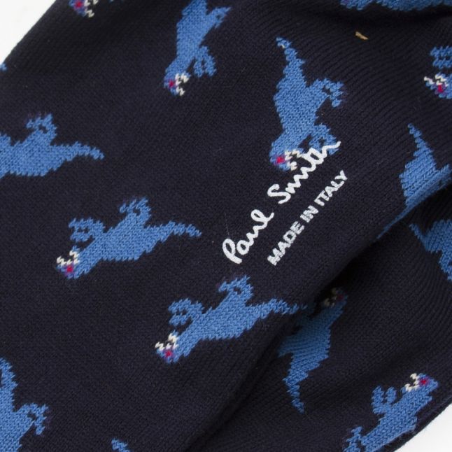 Mens Navy Dino Jacquard Socks