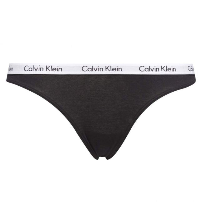 Womens Black Small Logo Thong