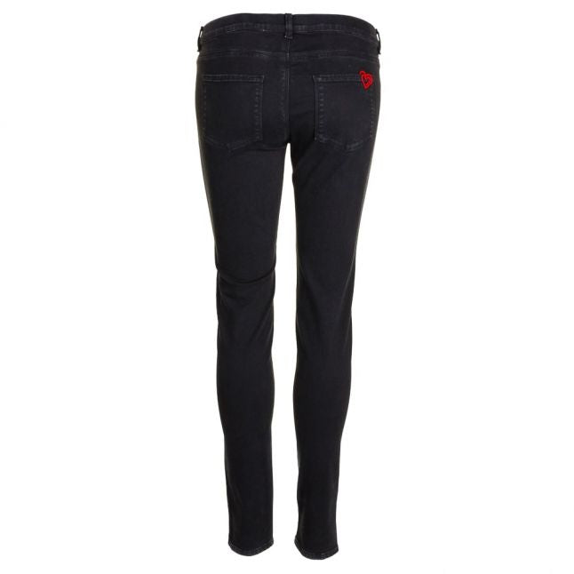 Womens Black Heart Skinny Fit Jeans