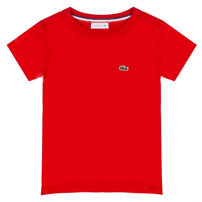 Boys Red Classic Branded S/s T Shirt