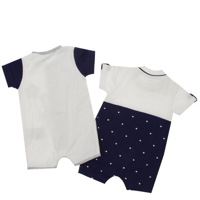 Baby Navy Bear 2 Pack Rompers