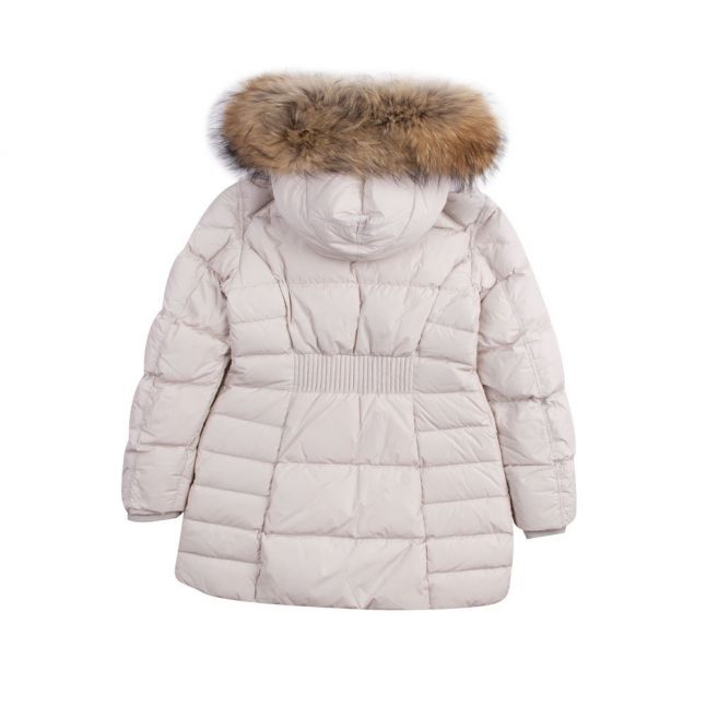 Girls Silver Grey Michelle Fur Hooded Coat