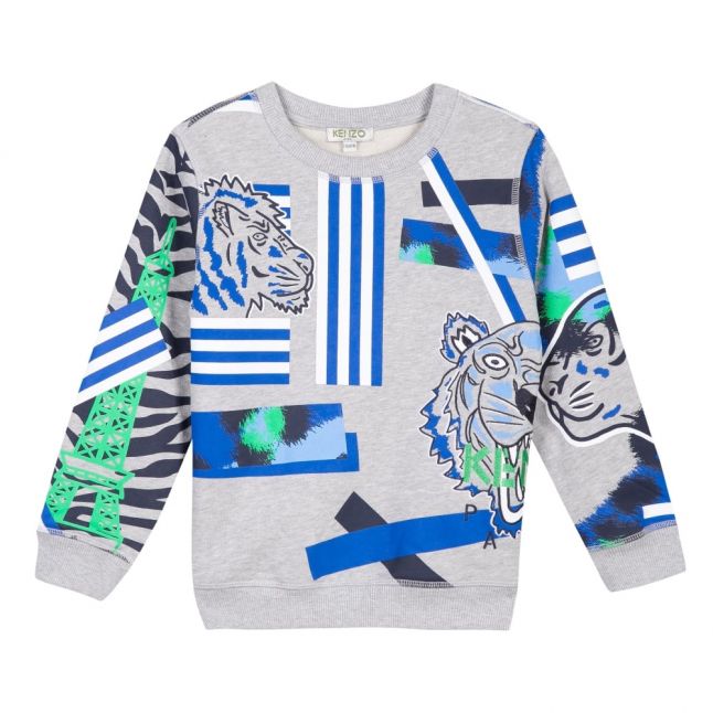 Boys Marl Grey Donatello Print Sweat Top