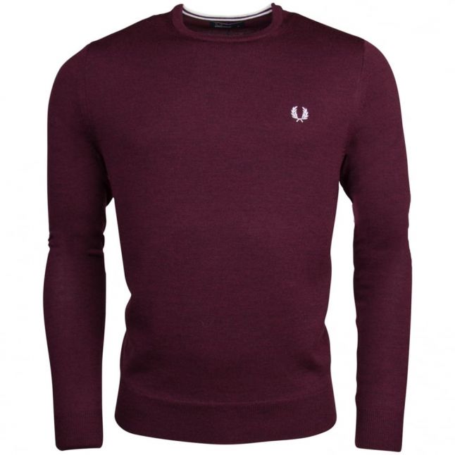 Mens Mahogany Marl Crew Neck Knitted Jumper