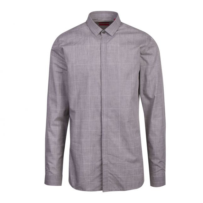 Mens Grey Etran Check Extra-Slim Fit L/s Shirt