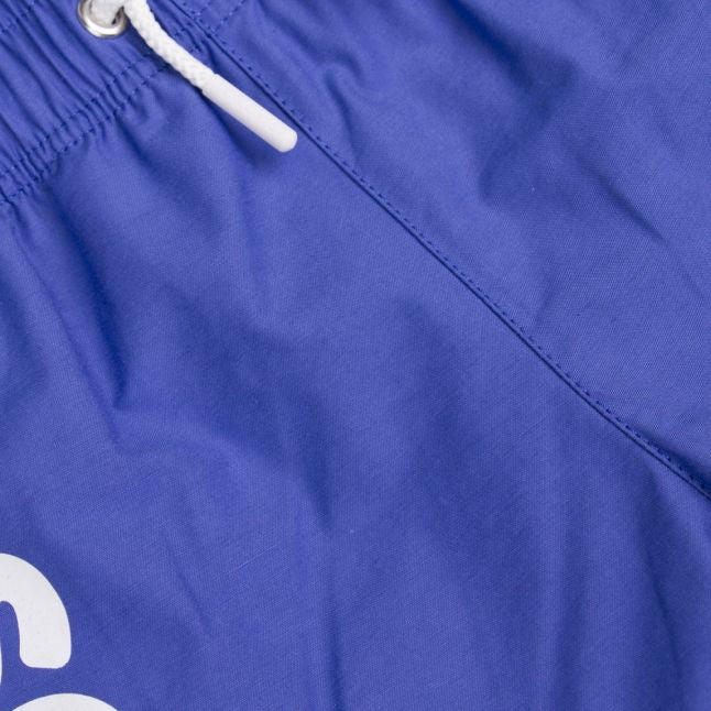 Boys Blue Branded Leg Swim Shorts