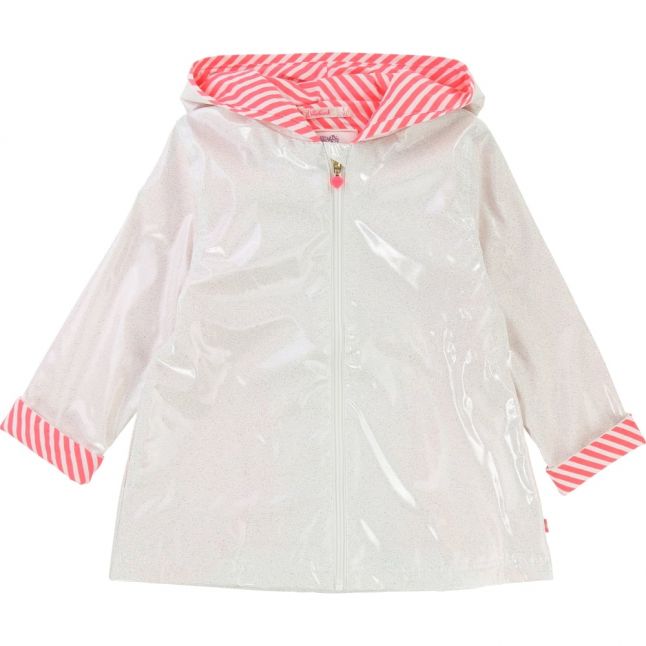 Girls White & Pink Branded Jacket