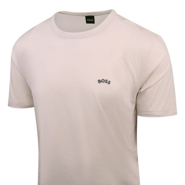 Mens Open White Tee Curved S/s T Shirt