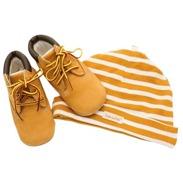 Baby Wheat Crib Bootie & Hat Set (0-4)