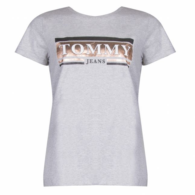 Womens Light Grey Metallic Logo S/s T Shirt