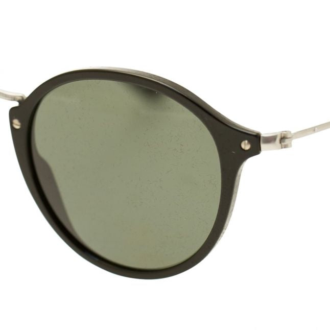 Mens Black & Green RB2447 Round Fleck Sunglasses