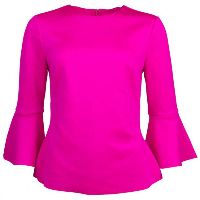 Womens Bright Pink Gigih Bell Sleeve Top