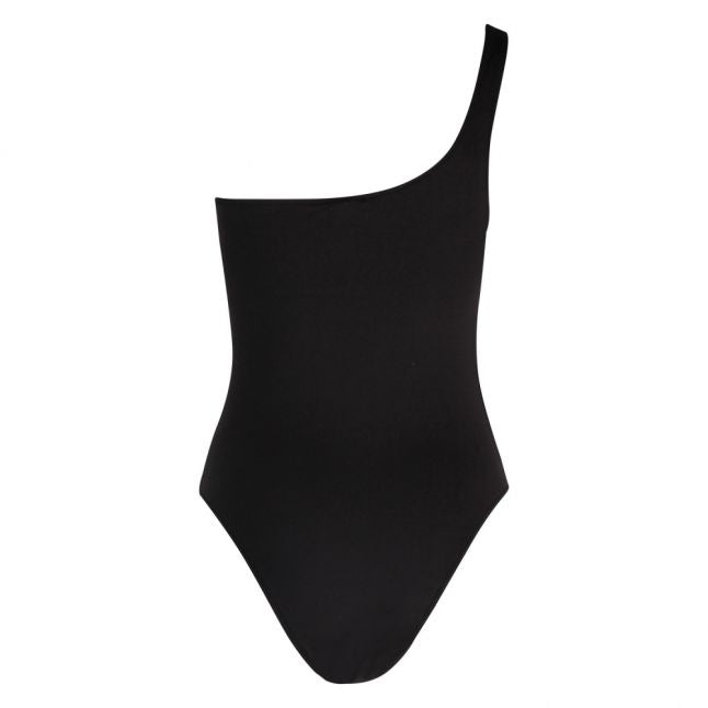 Womens Black Off Shoulder One Piece Swimsuit