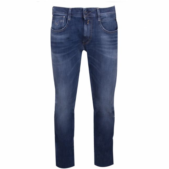 Mens Dark Blue Anbass Hyperflex+ Slim Fit Jeans