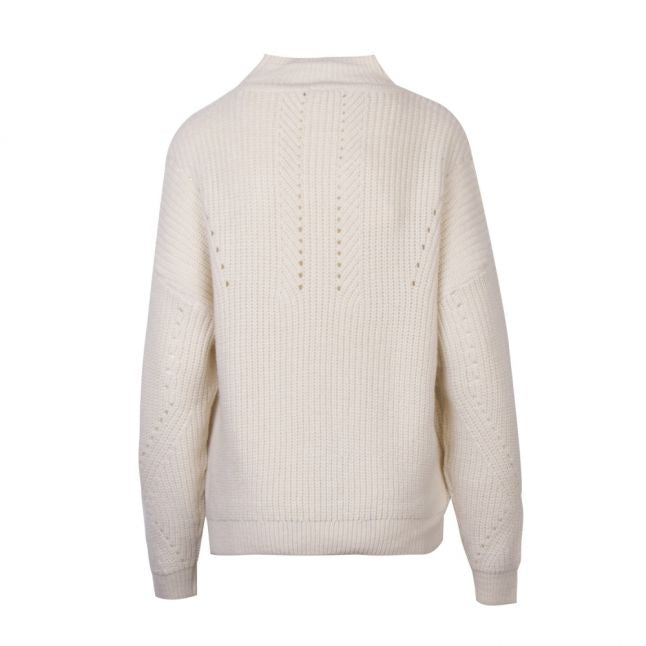 Womens Whisper White Vibirth Turtle Neck Knitted Jumper