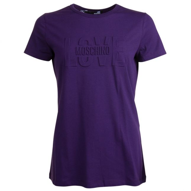 Womens Violet Embossed Logo S/s T Shirt