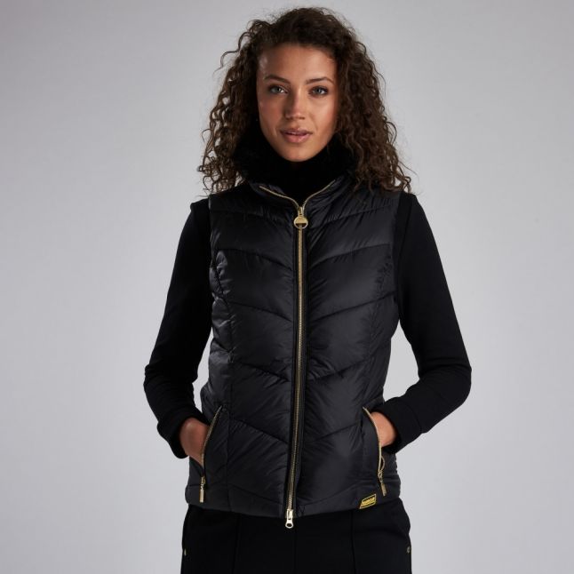 Womens Black Nurburg Quilted Gilet