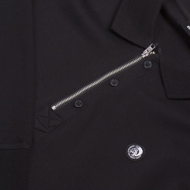 Mens Black T-Hart L/s Polo Shirt