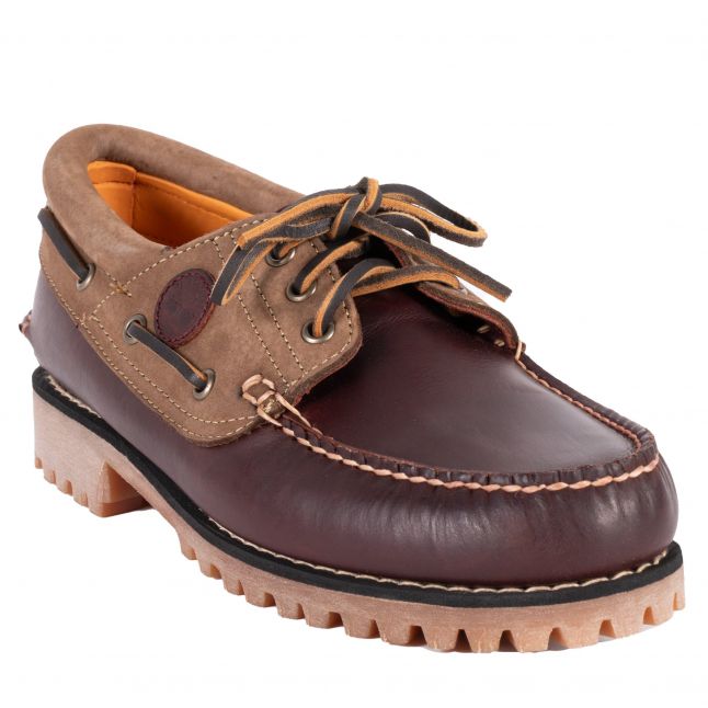 Mens Burgundy Full Grain Authentic Boat Shoes