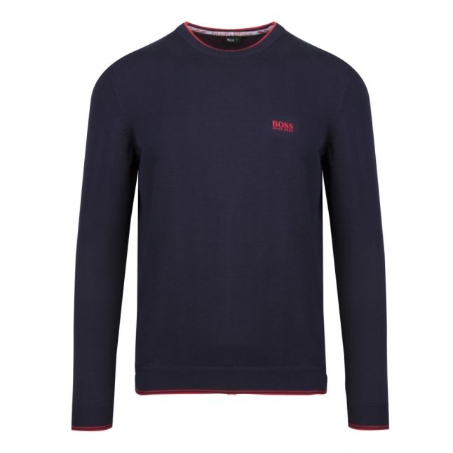 Athleisure Mens Navy/Coral Rimex_S20 Crew Neck Knitted Jumper