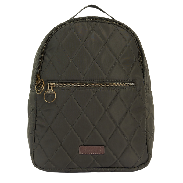 Womens Barbour Olive Quilted Backpack