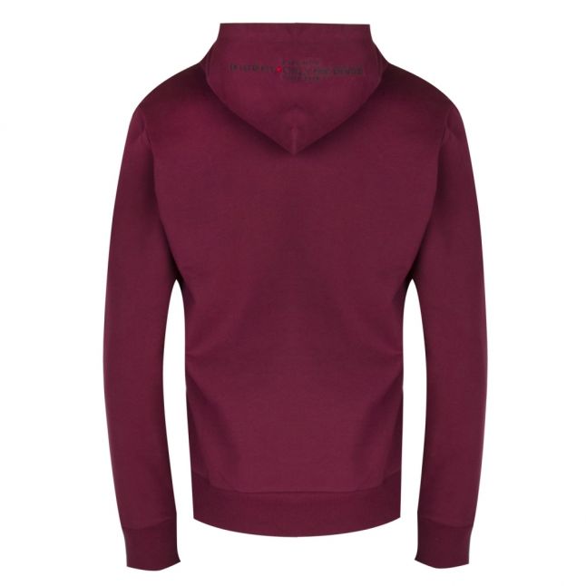 Mens Burgundy S-Palmy Hooded Sweat Top