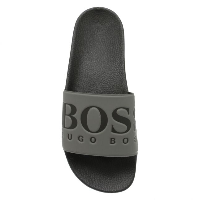 Mens Dark Green Solar Slide Logo Slides