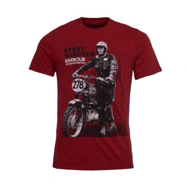 Steve McQueen™ Collection Mens Washed Red Collection Stand & Ride S/s T Shirt