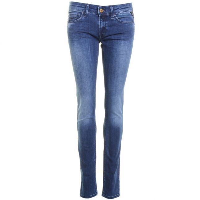 Womens Blue Luz Mid Rise Skinny Fit Jeans