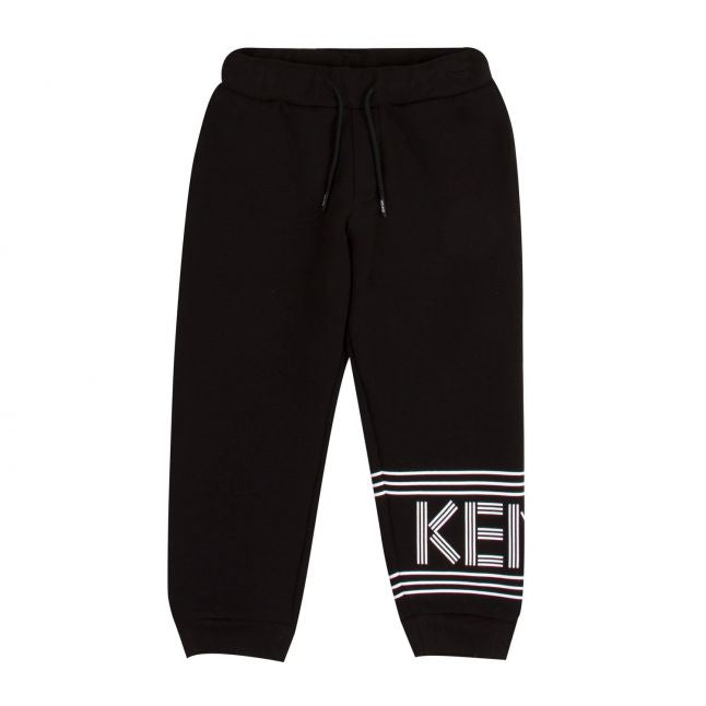 Kenzo Boys Black Branded Leg Sweat Pants