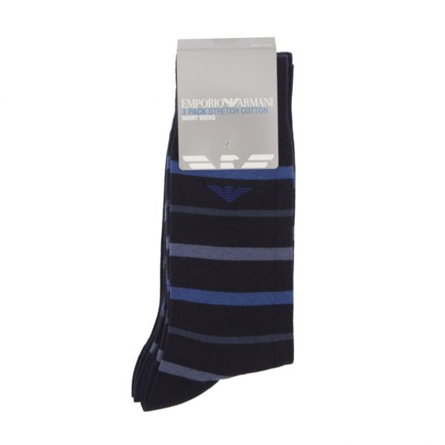 Mens Multi Stripe 3 Pk Socks