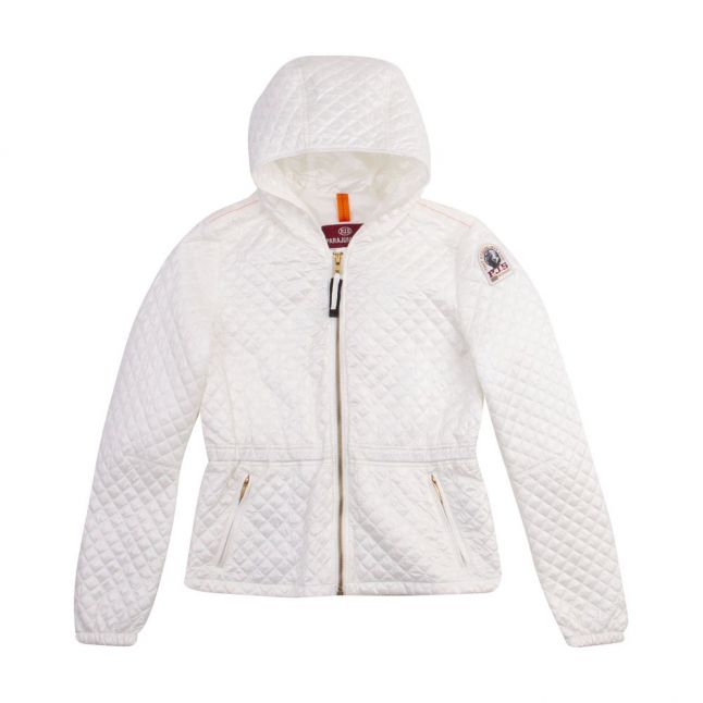 Girls Off White Lilly Quilted Hooded Jacket