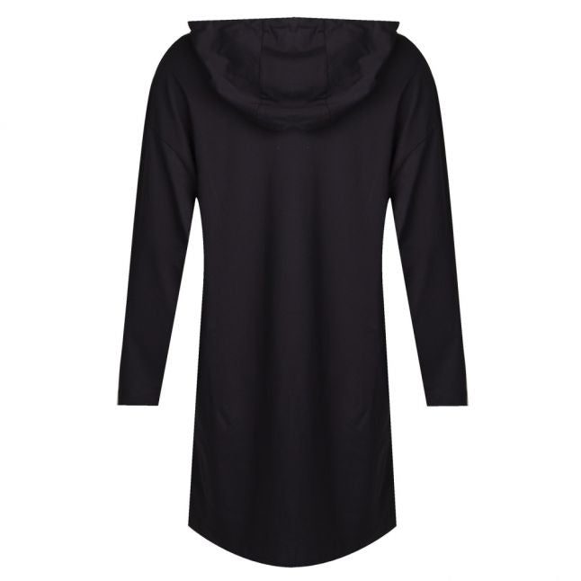 Womens Black Hooded Logo Box Dress