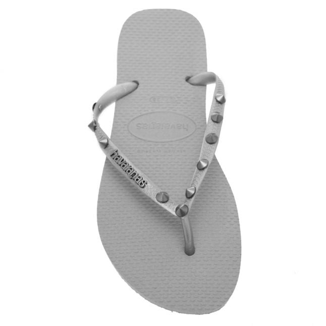 Womens Graphite Rock Slim Hardware Flip Flops