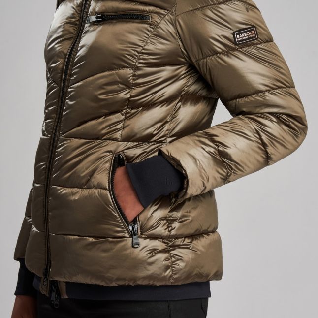 Womens Bronze Premium Strike Hooded Quilted Jacket