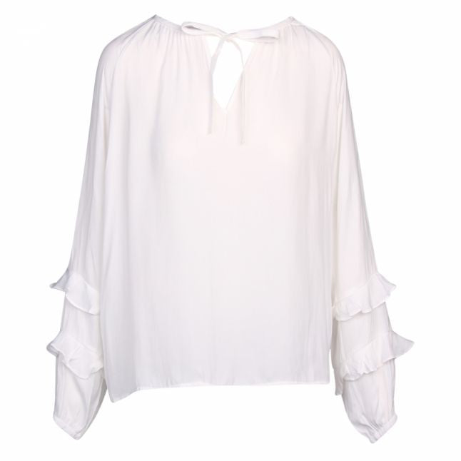 Womens Cloud Dancer Vipolina Tie Neck Blouse