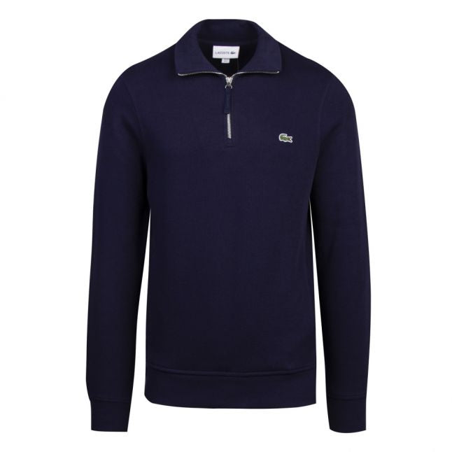 Mens Navy Blue Branded Half Zip Sweat Top