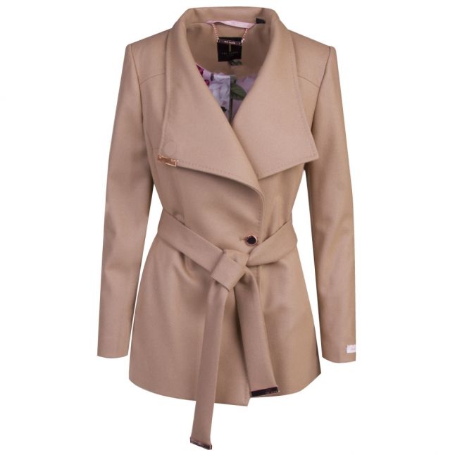 Womens Camel Rytaa Short Wool Coat