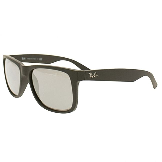 Black/Silver Mirror RB4165 Justin Rubber Sunglasses