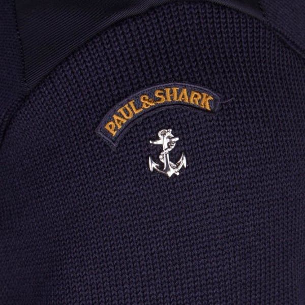 Paul & Shark Mens Navy Half Zip Shark Fit Knitted Jumper