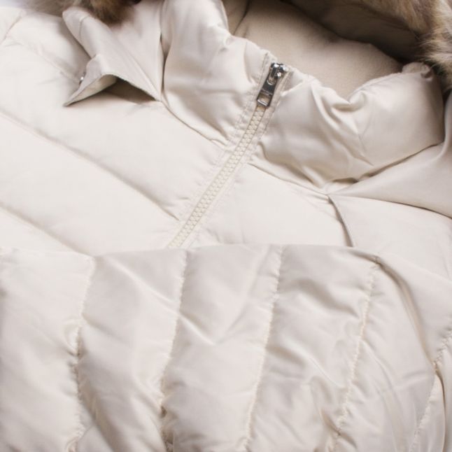 Womens Oatmeal Down Hooded Jacket