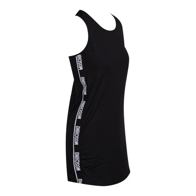 Womens Black/White Tape Lounge Tank Dress