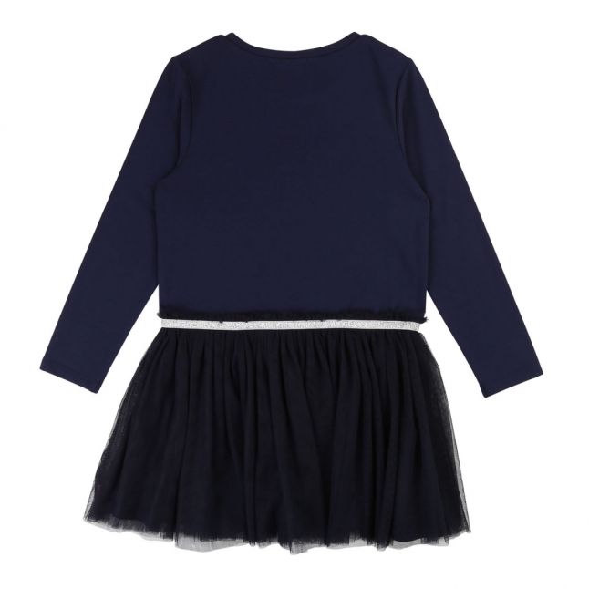 Girls Navy Love Net Skirt Dress