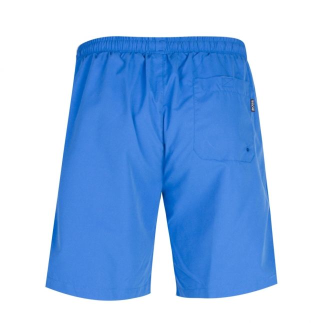 Mens Blue Seabream Taped Logo Swim Shorts