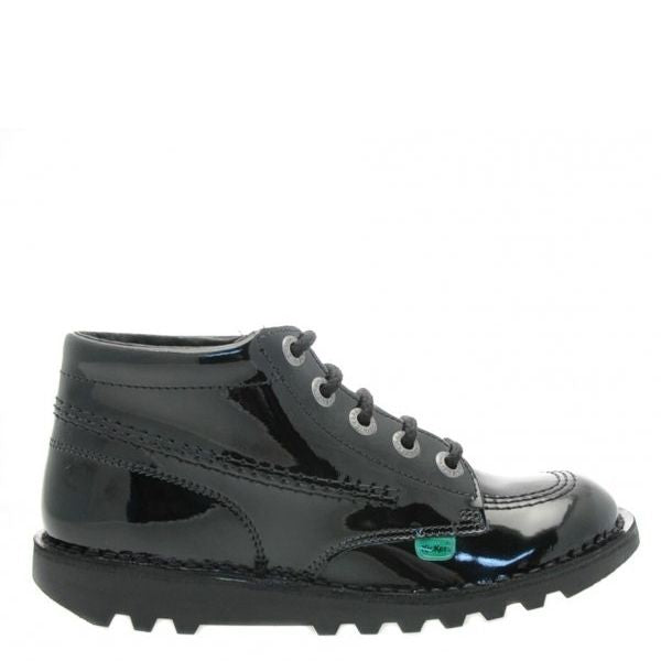 Youth Black Patent Kick Hi Shoe (3-6)